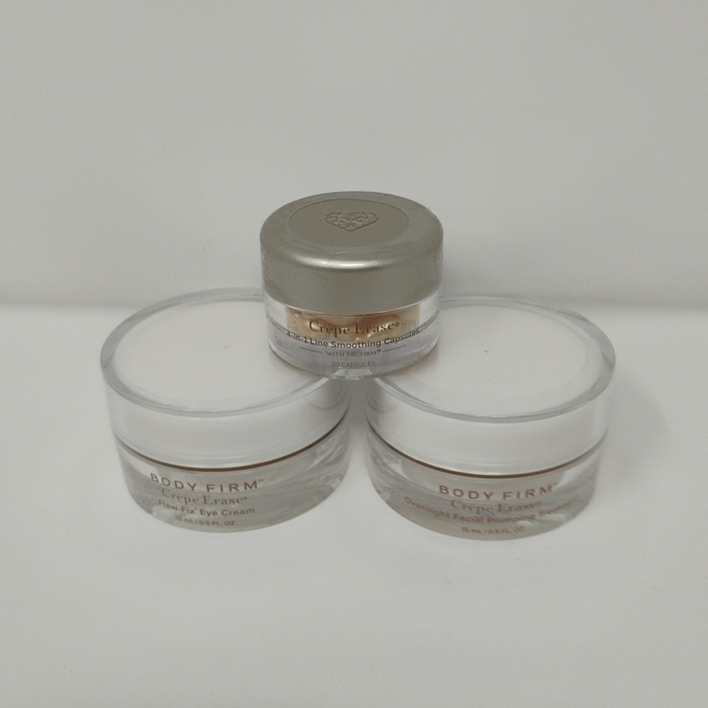 Crepe Erase Anti-Aging Skin Care 3Pc Set Facial Plumping | Eye Cream | Capsules